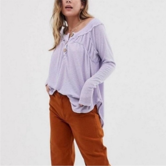 Free People Must Have Henley Lilac Size Medium - Picture 2 of 13